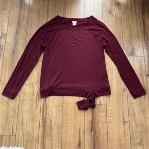 Women’s Maroon Sweater with Tie Bow at the Bottom
